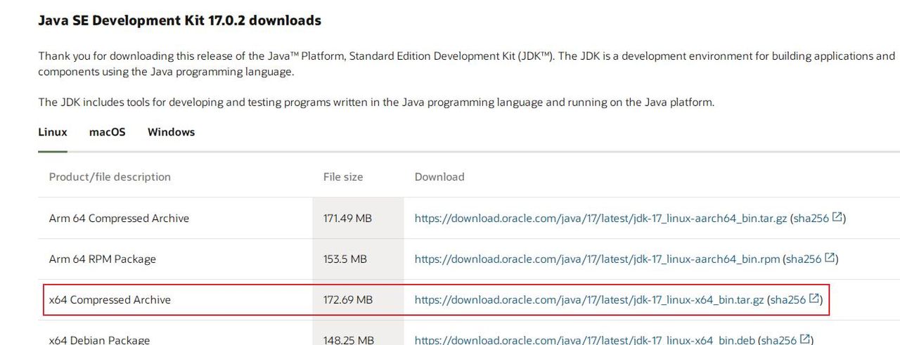 Linux 下安装JDK17