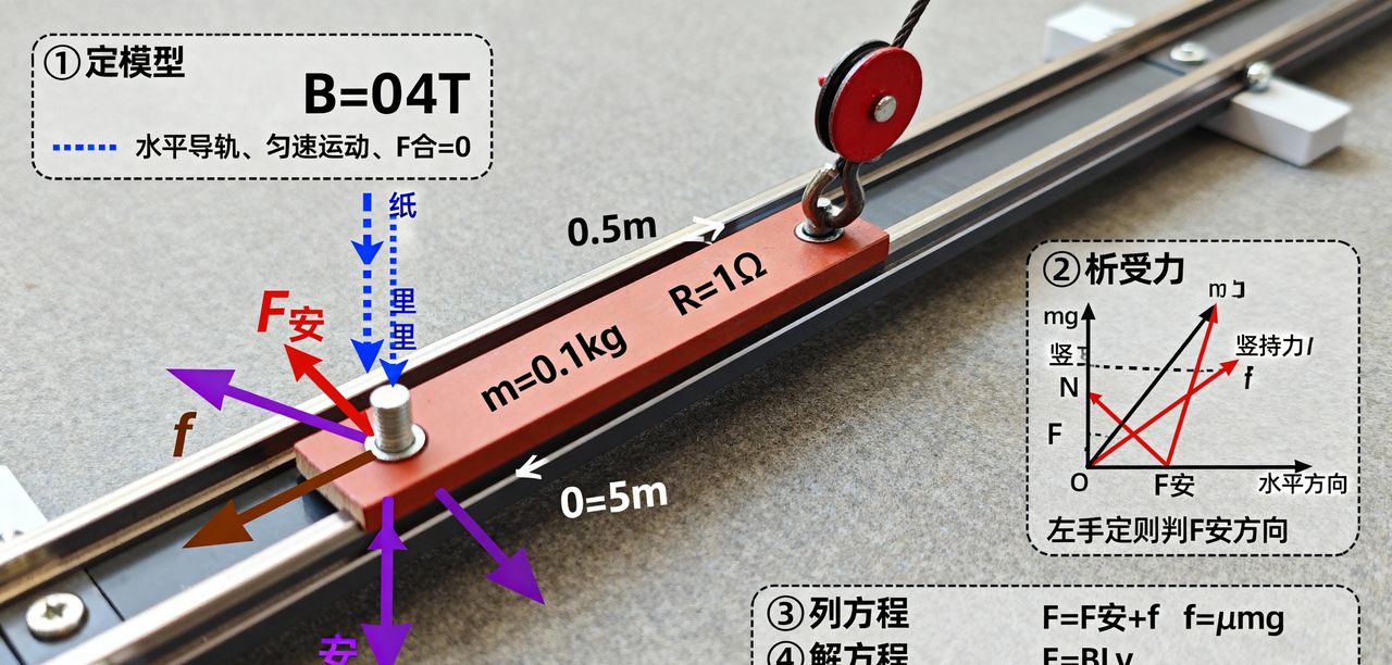 高二物理：电磁感应综合题 “力电平衡 + 能量守恒” 解题全攻略