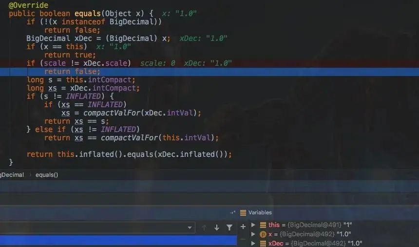 BigDecimal不能使用equals 做等值比较