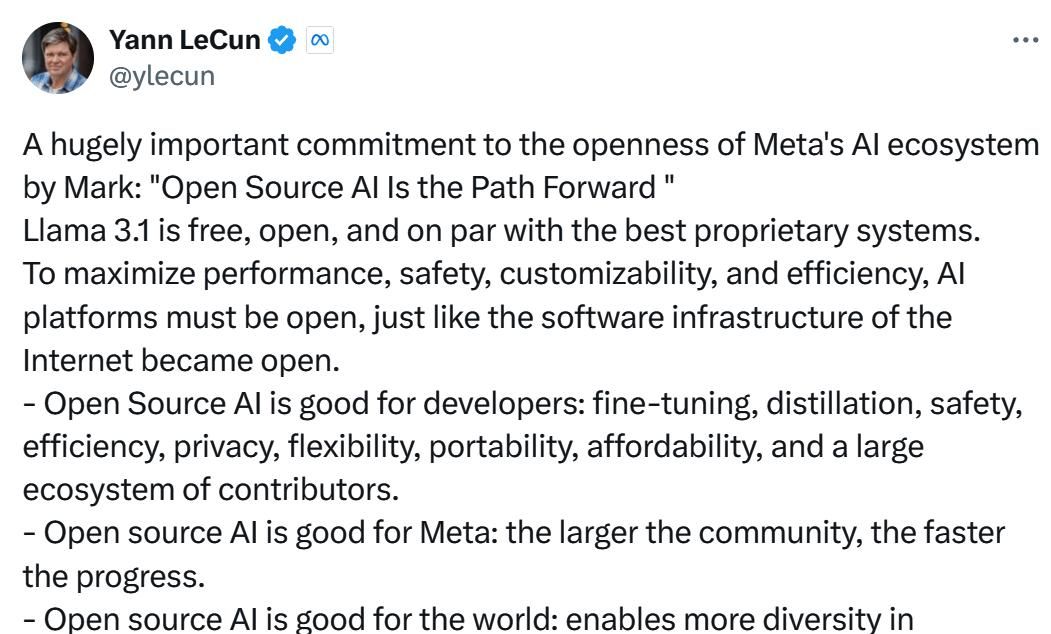 “Llama 会成为 AI 界的 Linux”,扎克伯格最新访谈出炉!最强模型 Llama 3.1 来了