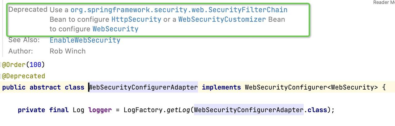 新方案：SpringSecurity中WebSecurityConfigurerAdapter 类已过时