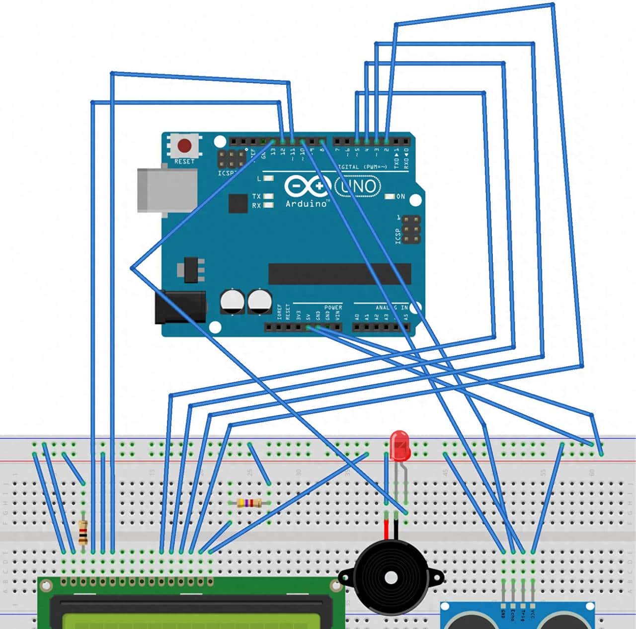 Arduino实现简易倒车雷达