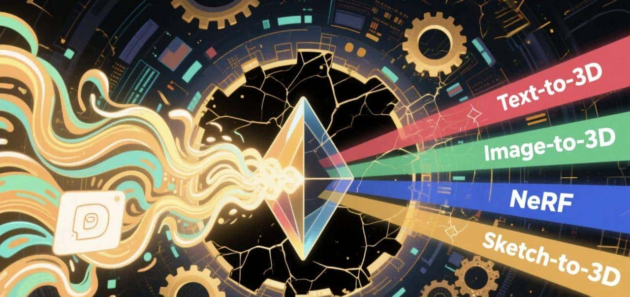 主流 AI 生成 3D 技术流派辨析:Text-to-3D, Image-to-3D 与 NeRF 应用概览