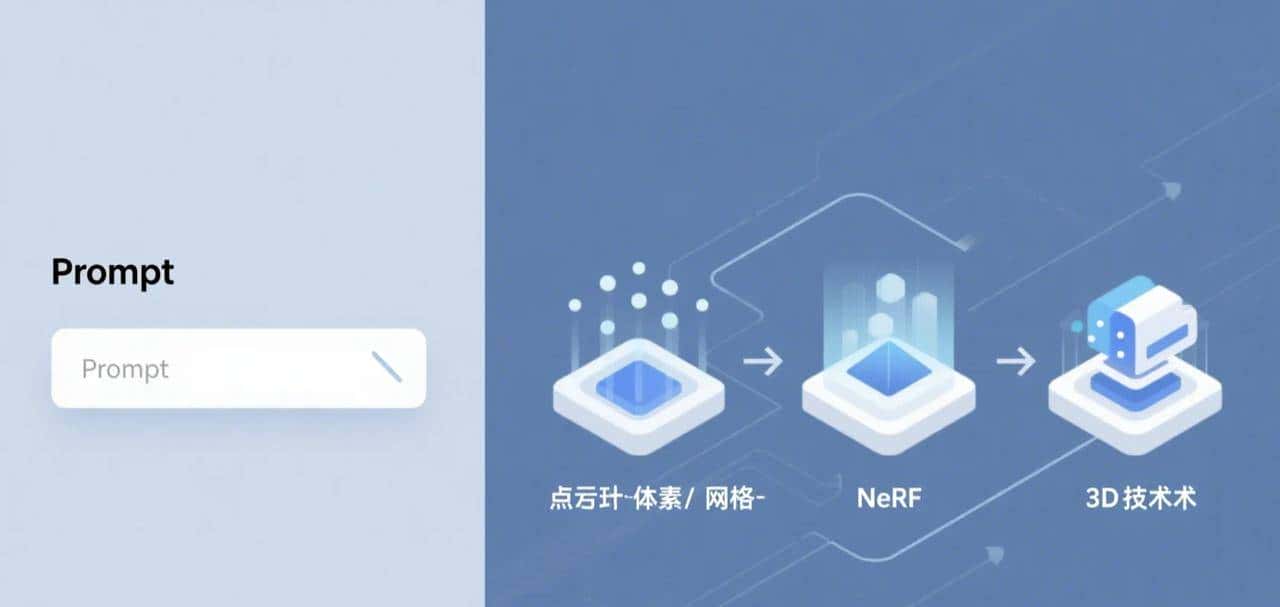 主流 AI 生成 3D 技术流派辨析:Text-to-3D, Image-to-3D 与 NeRF 应用概览