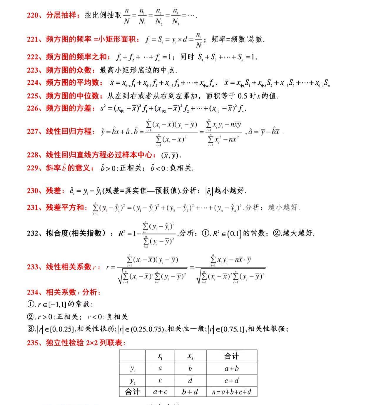 高中数学公式汇总，必备知识点
