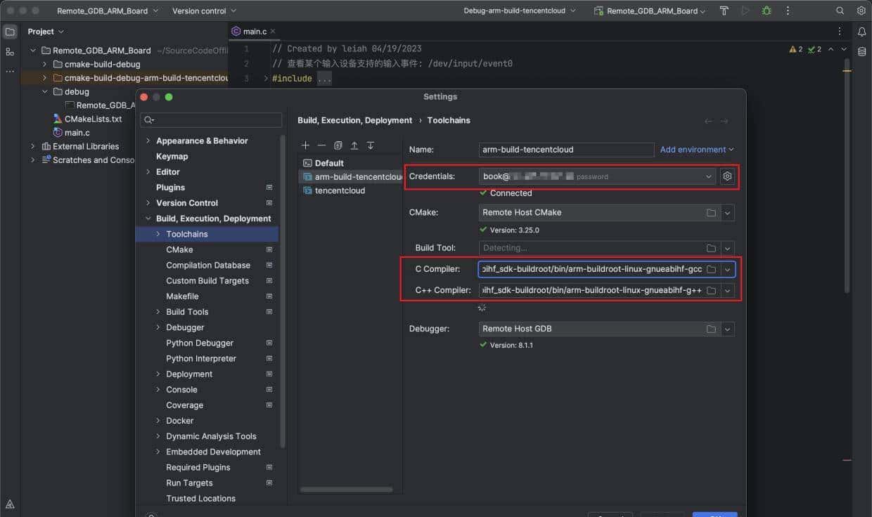 CLion编辑代码+远程主机编译+开发板调试