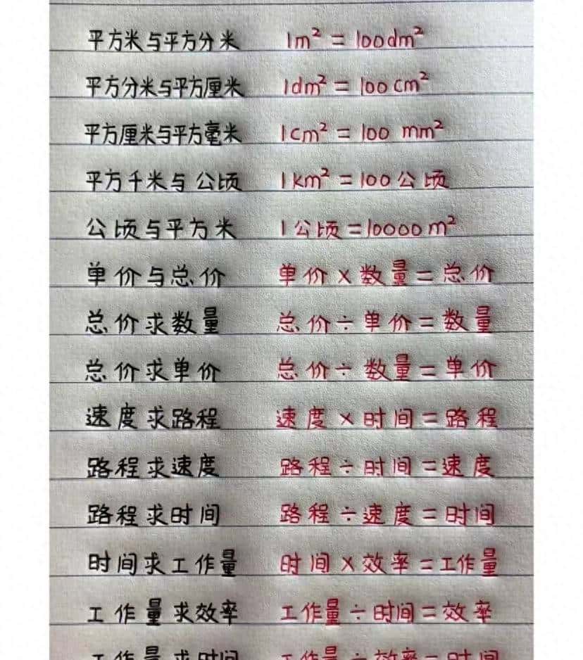 最全的算数公式，快收藏起来吧，哪天你用的时候找不到