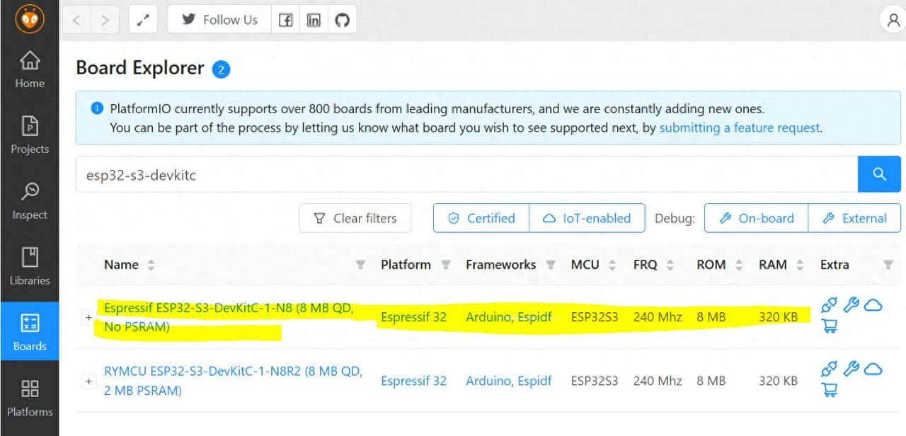 [解决方法]platformio没有ESP32-S3-N16R8的开发板模型