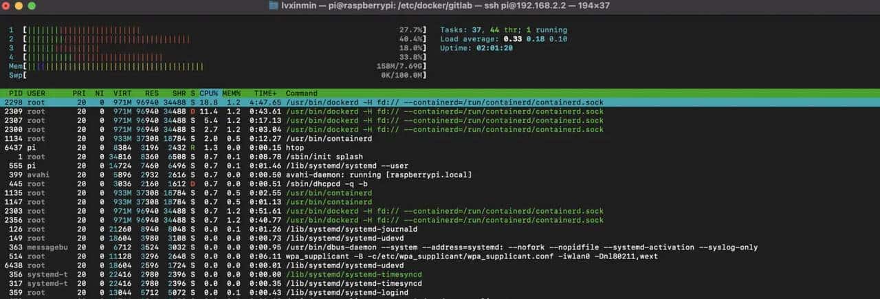在树莓派中使用docker+gitlab+gitlab-runner