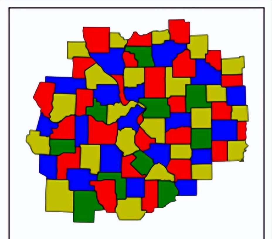 Python实现基于地图四色原理的遗传算法（GA）自动着色