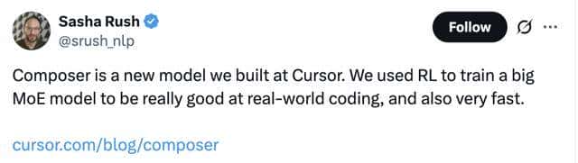 Cursor发布首个编程大模型！代码生成250tokens秒，强化学习