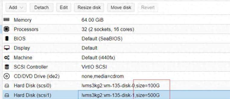 Proxmox虚机未配置LVM逻辑卷，实现磁盘热扩容