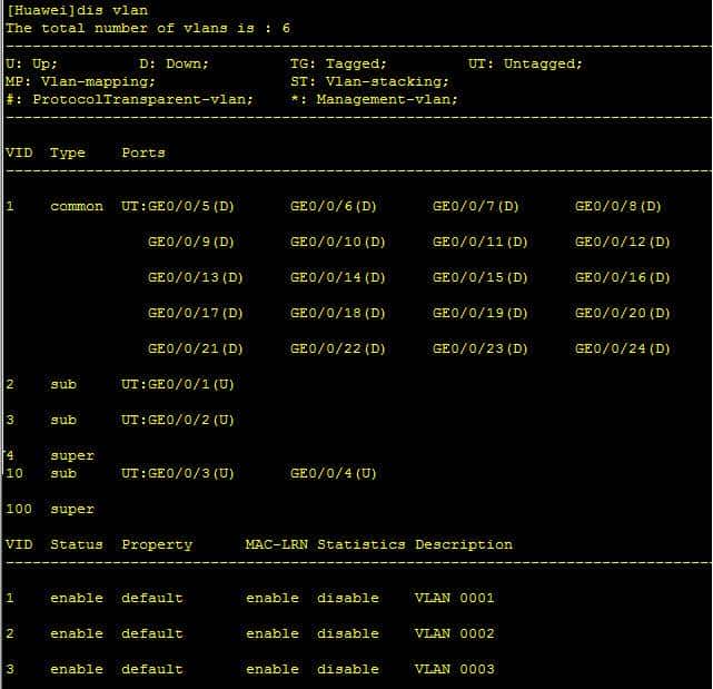 华为交换机vlan的3种类型