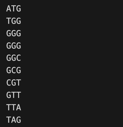 《python语言程序设计》2018版--第8章12题（生物信息：找出基因）输入基因组，识别基因组和非基因组，(之字符串的识别)