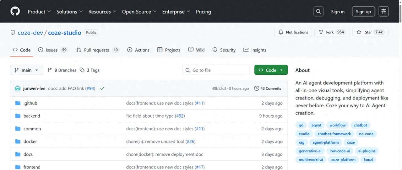 字节跳动开源 Coze Studio： AI Agent 开发利器，支持免费商用！
