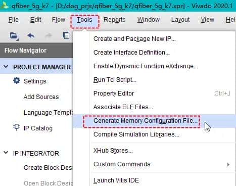 Vivado生成.bin文件并烧录