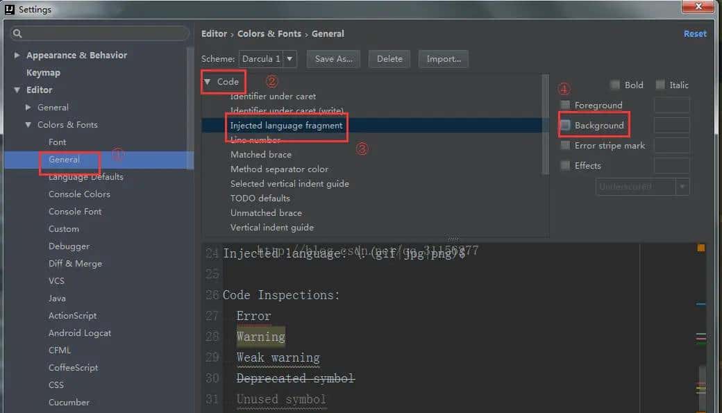 去掉 IDEA 中 mybatis配置文件的局部背景颜色