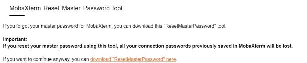 MobaXterm 忘记密码 密码重置