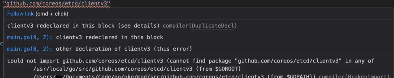 Mac解决VsCode导入Golang第三方包出错