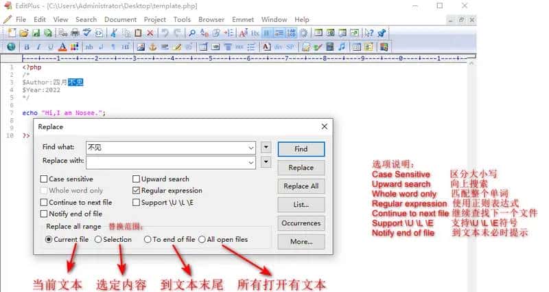 Editplus 4）实用小tips