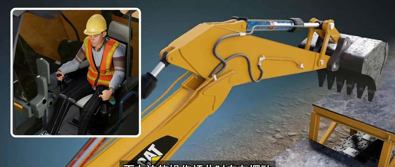 一分钟学会开挖掘机，挖掘机的工作原理 #工作原理