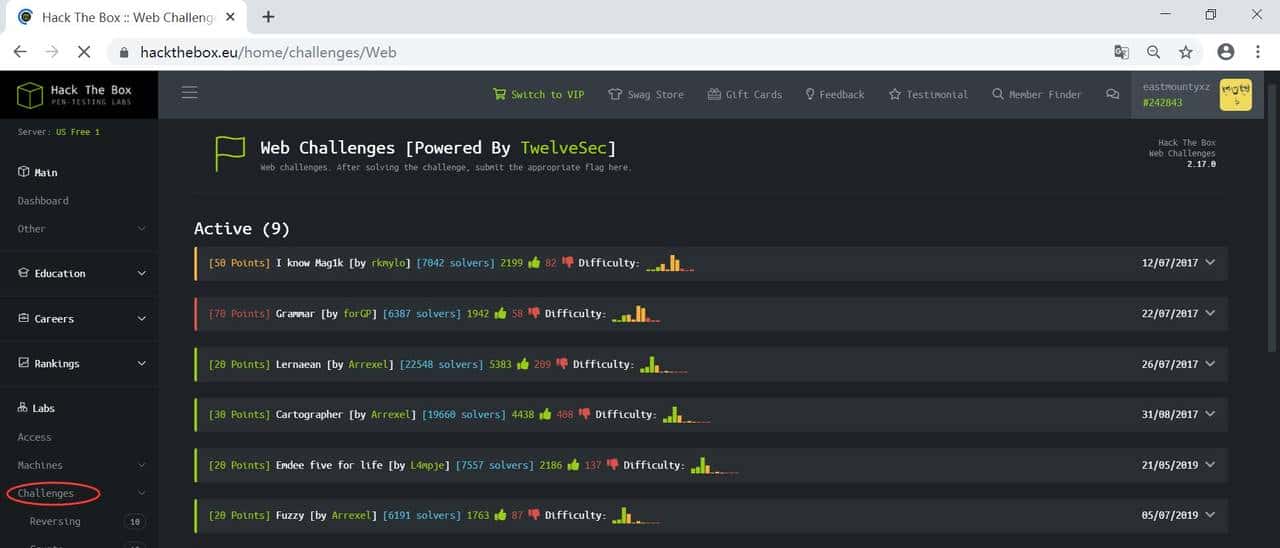 三十七，Web渗透提高班之hack the box在线靶场注册及入门知识