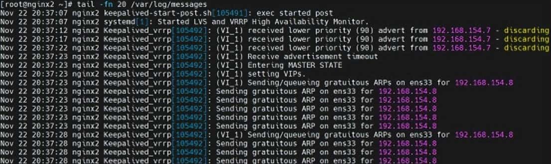 Keepalived实现Nginx高可用架构