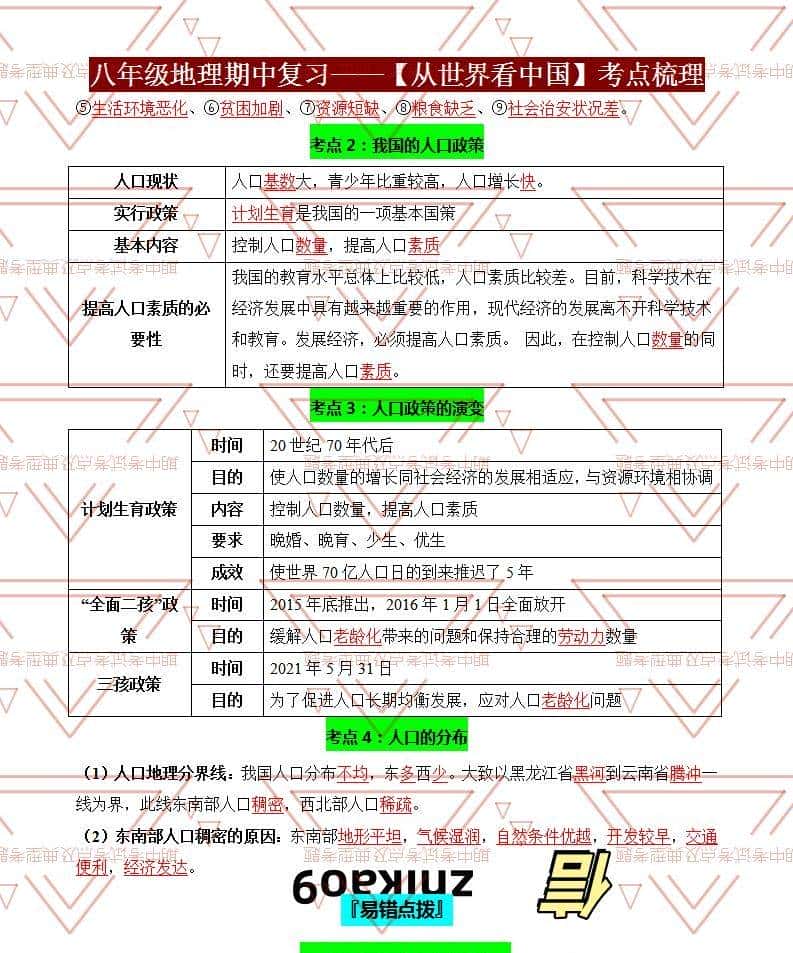 八年级地理期中必考点！从世界看中国提分秘籍，孩子轻松拿满分！