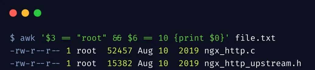 awk命令实战使用