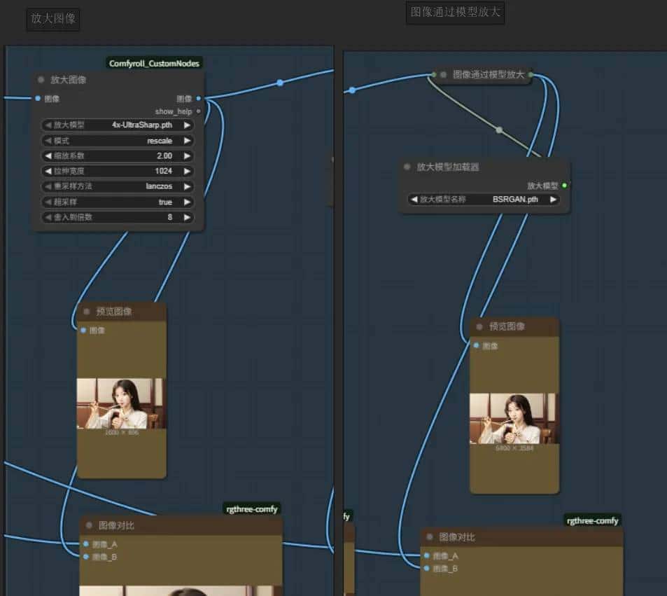 comfyui图像放大节点怎么选?