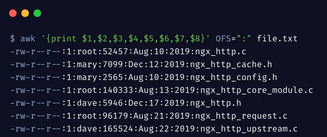 awk命令实战使用