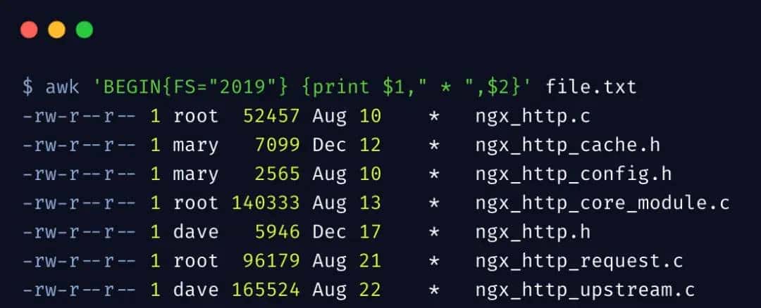 awk命令实战使用