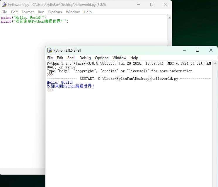 第一个Python程序以及运行Python代码的方案
