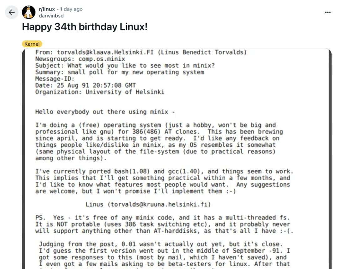 “OS只是业余爱好、规模不如GNU”，Linus 的“食言”让Linux改写了全球互联网格局！