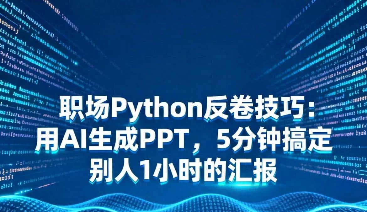 职场Python反卷技巧：用AI生成PPT，5分钟搞定别人1小时的汇报