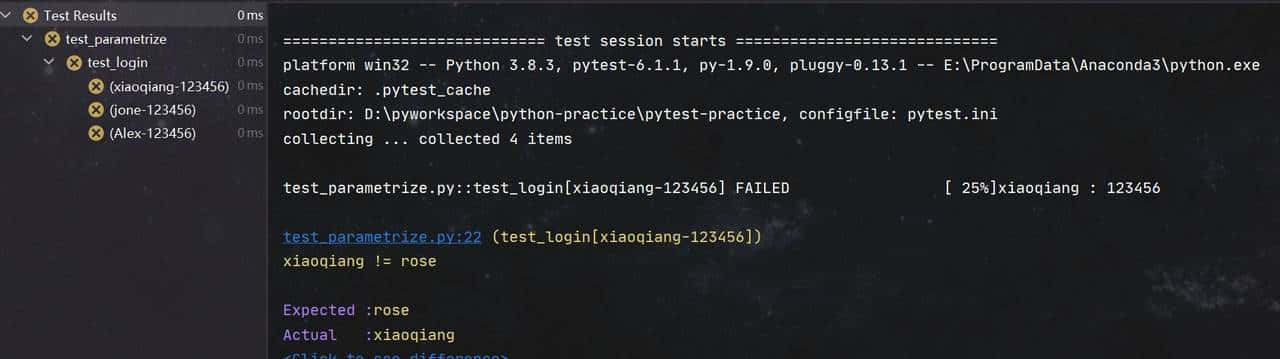 pytest—pytest.mark.parametrize的使用