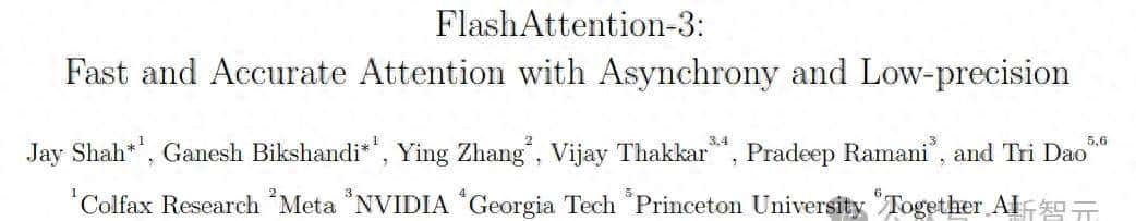 Mamba一作神作，H100利用率飙至75%！FlashAttention三代性能翻倍