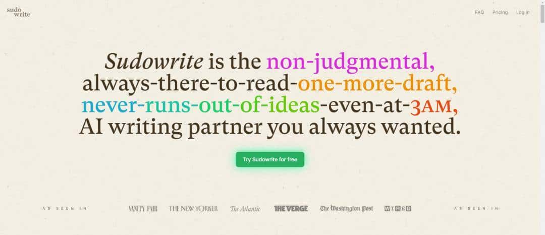 浅尝AI写作工具之「Sudowrite」：全能型写作助手