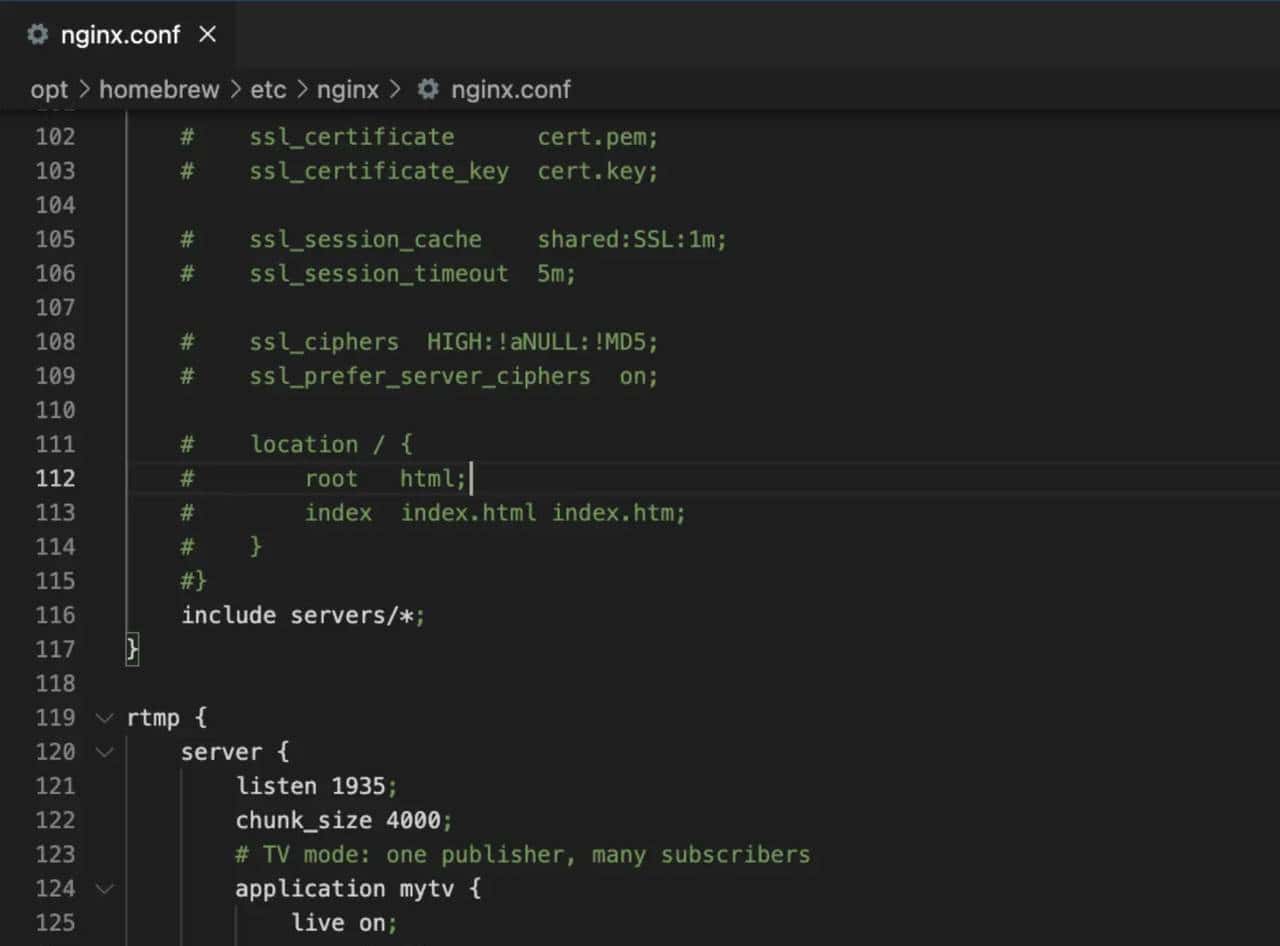 Mac搭建Nginx流媒体服务器,进行推流,拉流