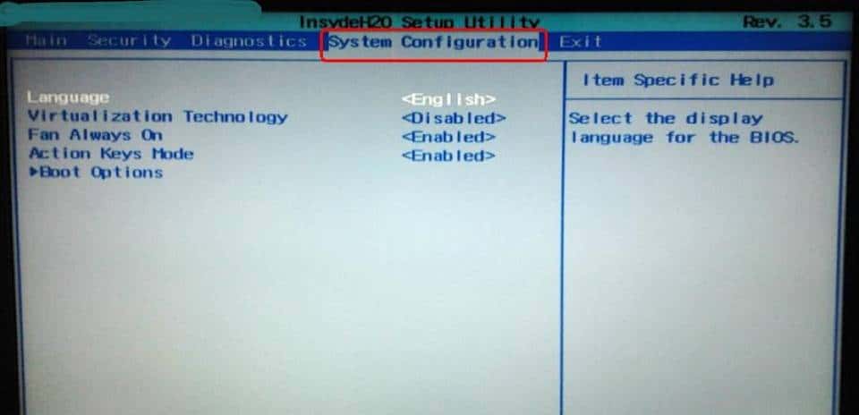 常见BIOS界面之InsydeH2O Bios